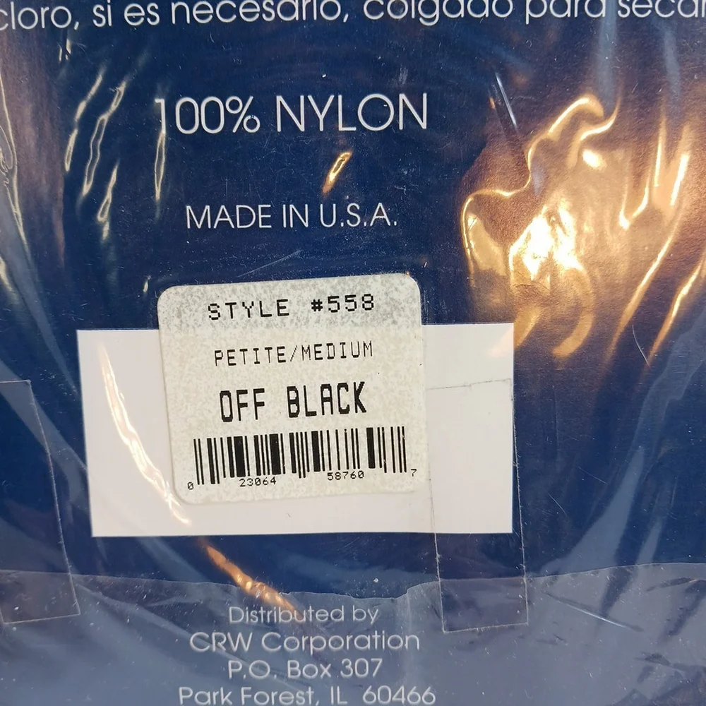 Vintage Camelot Pantyhose Off Black Petite Medium Nylon